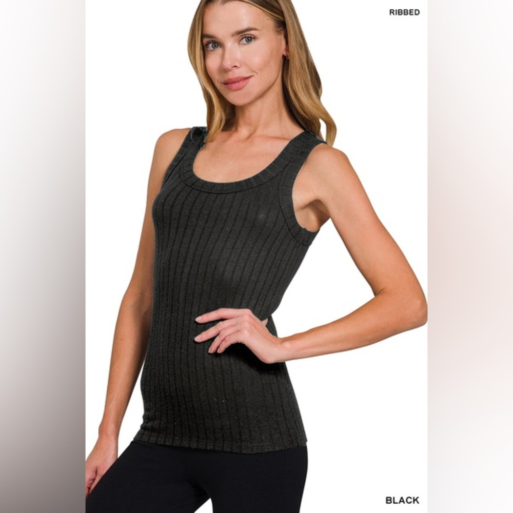 NWT ZENANA MELANGE RIB TANK TOP
